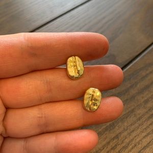 ARABICA COFFEE BEANS EARRINGS BATHED IN 18K GOLD